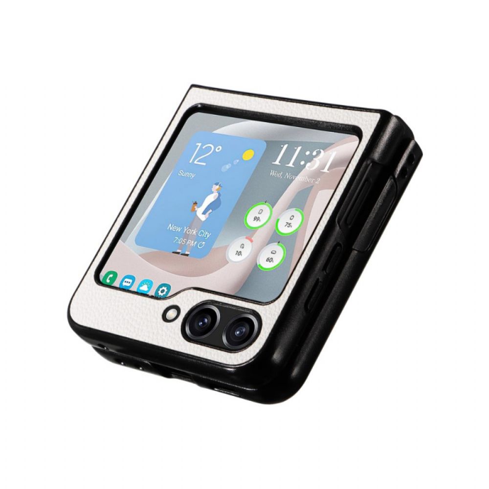 Hoesje Samsung Galaxy Z Flip 7 Fe Discrete Leren Stijl Bescherming Hoesje
