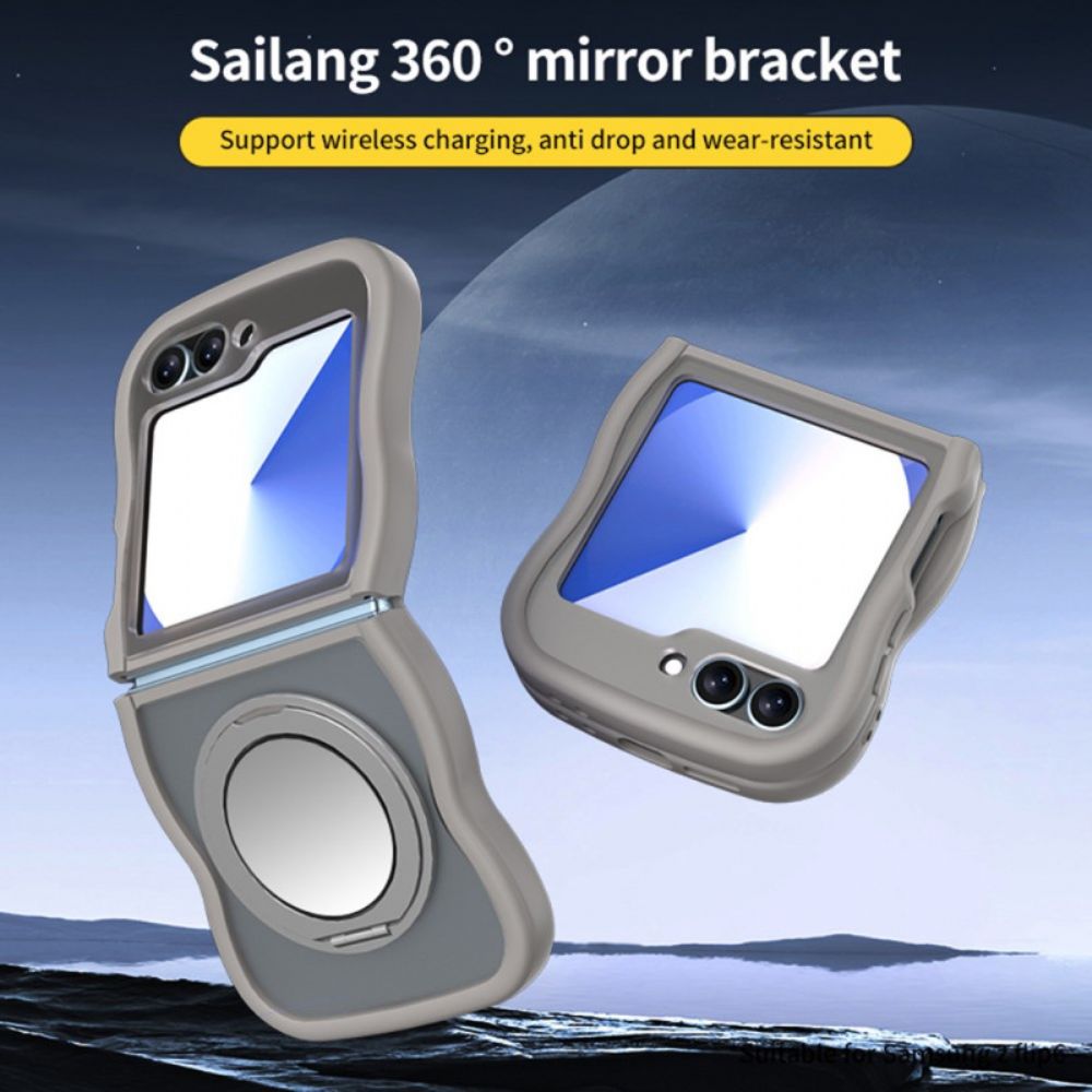 Hoesje Samsung Galaxy Z Flip 7 Fe Draaibare Standaard En Ingebouwde Spiegel Bescherming Hoesje