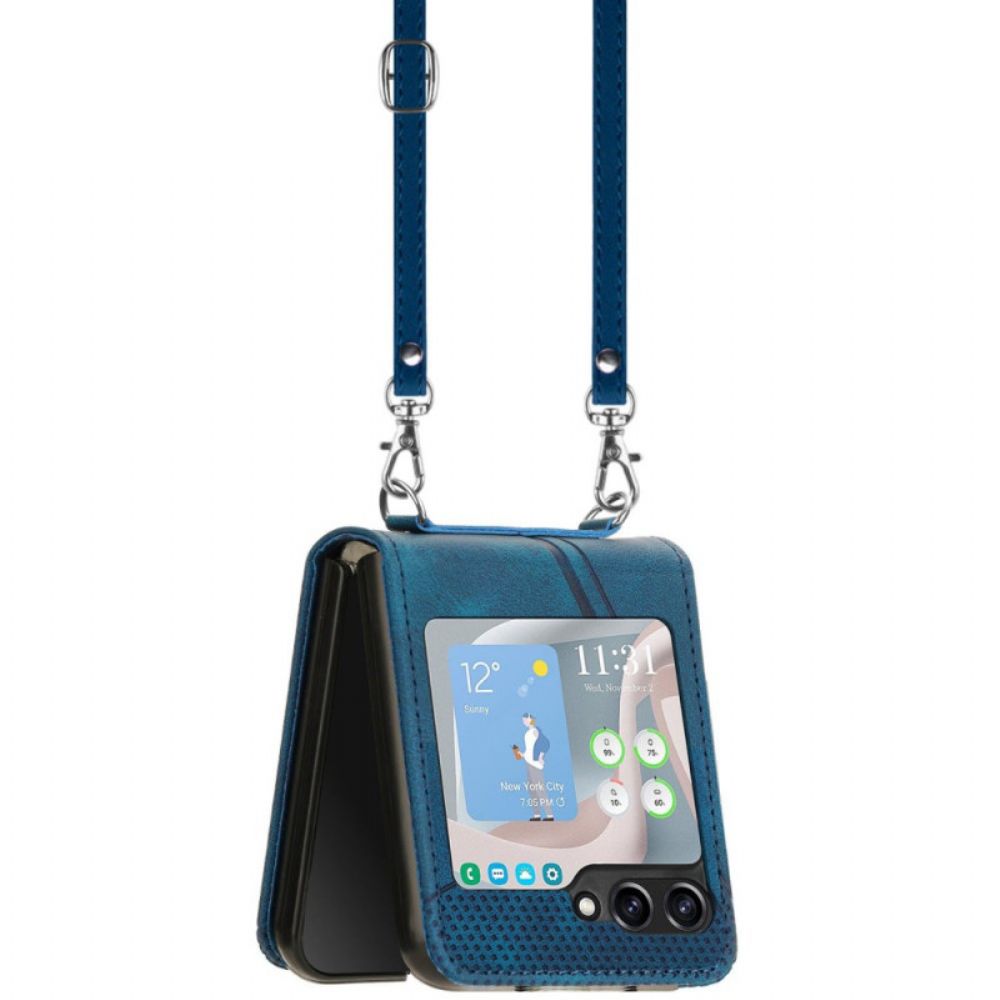 Hoesje Samsung Galaxy Z Flip 7 Fe Geometrisch Met Schouderband Bescherming Hoesje