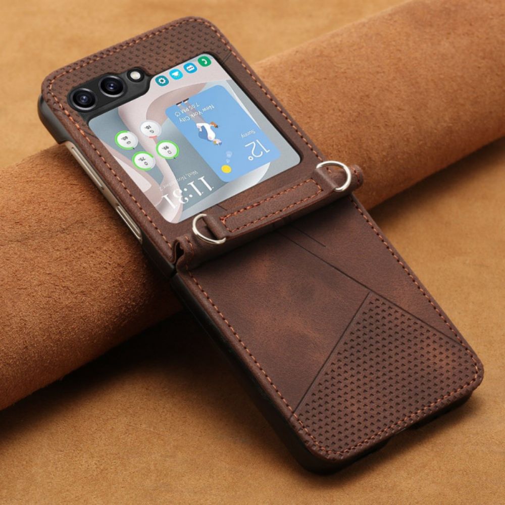 Hoesje Samsung Galaxy Z Flip 7 Fe Geometrisch Met Schouderband Bescherming Hoesje