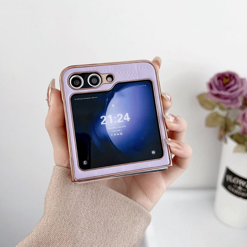 Hoesje Samsung Galaxy Z Flip 7 Fe Gewatteerde Randen Met Metaaleffect