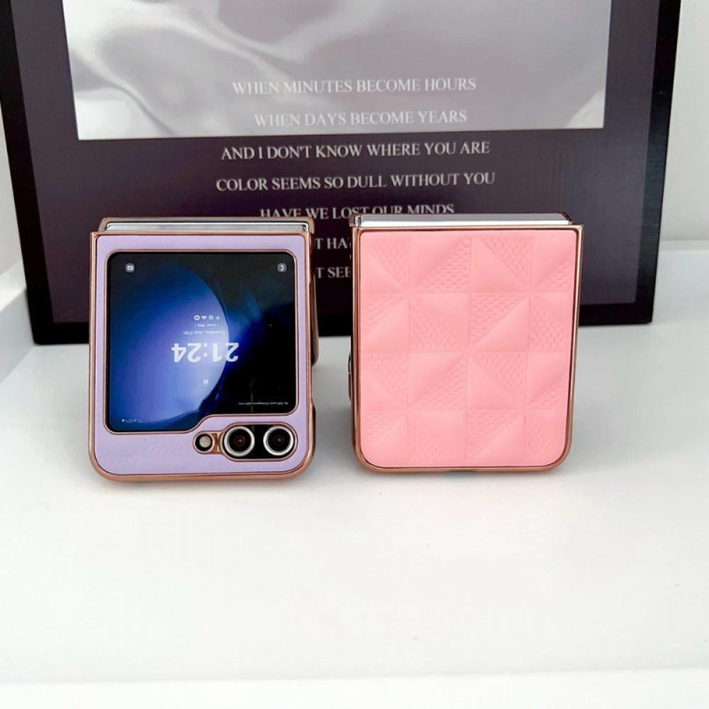 Hoesje Samsung Galaxy Z Flip 7 Fe Gewatteerde Randen Met Metaaleffect