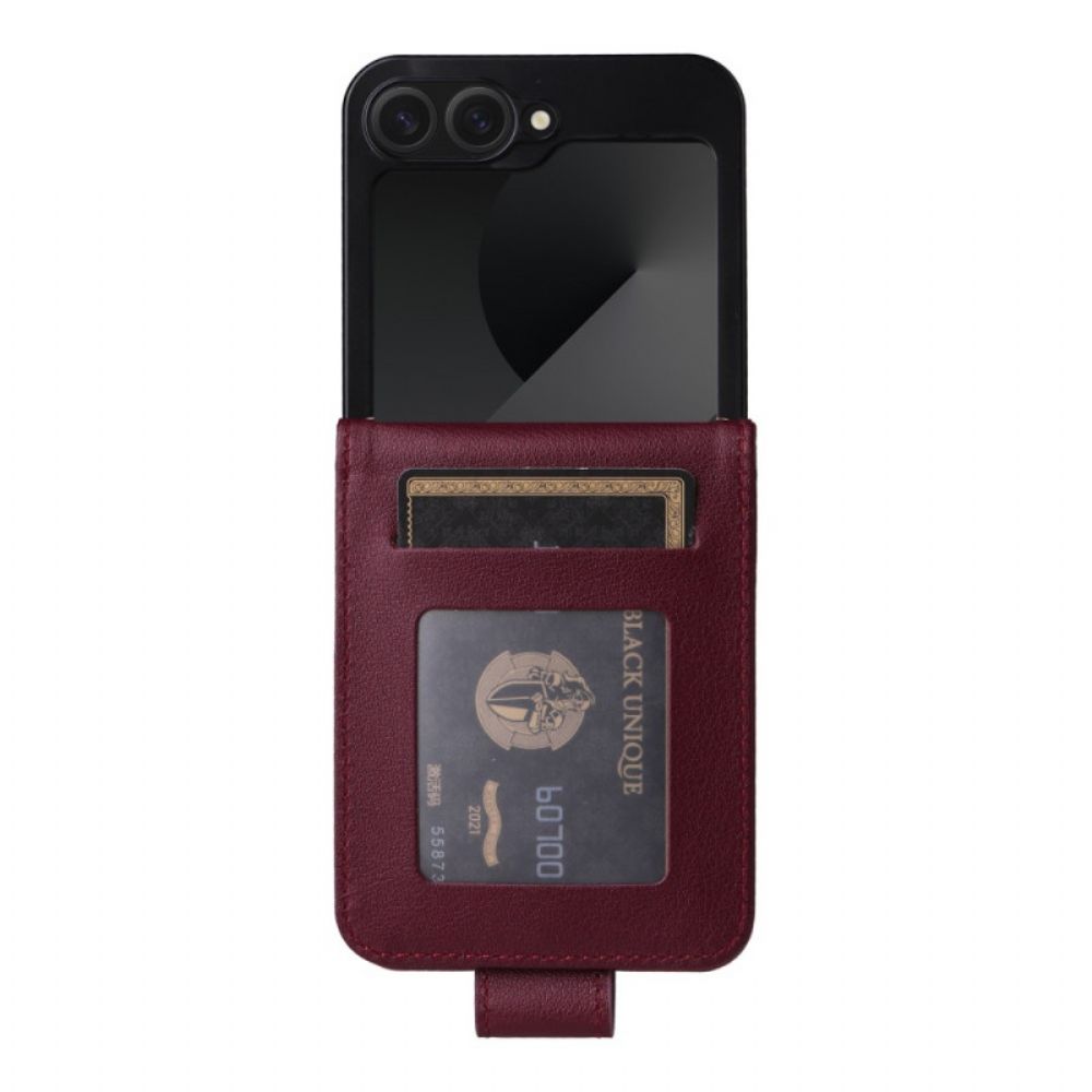 Hoesje Samsung Galaxy Z Flip 7 Fe Kaarthouder Met Leerlook