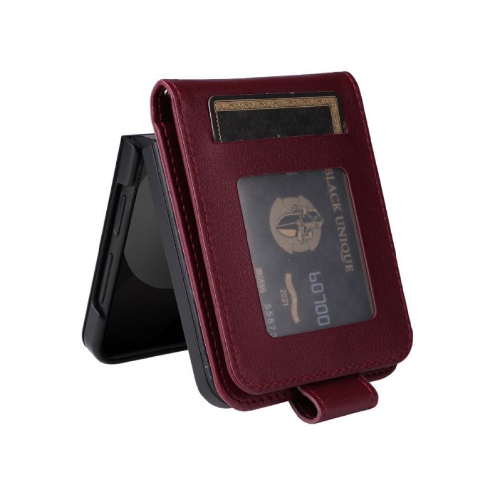 Hoesje Samsung Galaxy Z Flip 7 Fe Kaarthouder Met Leerlook