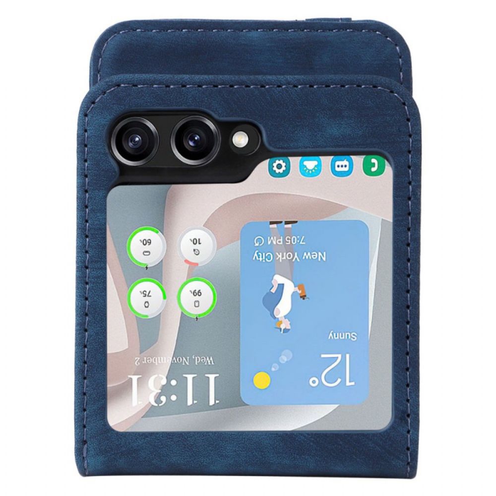 Hoesje Samsung Galaxy Z Flip 7 Fe Lederlook Kaart Houder