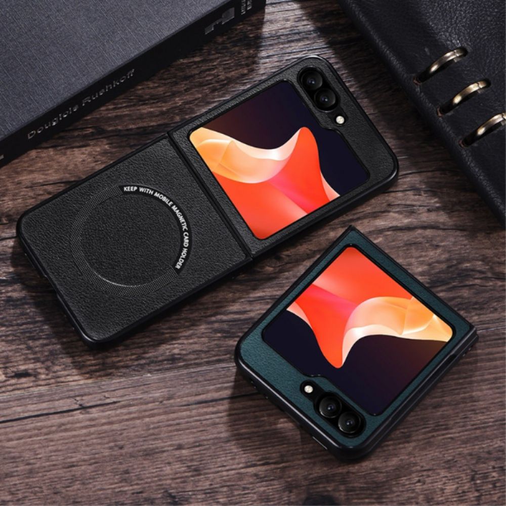 Hoesje Samsung Galaxy Z Flip 7 Fe Leerlook Magsafe-compatibel