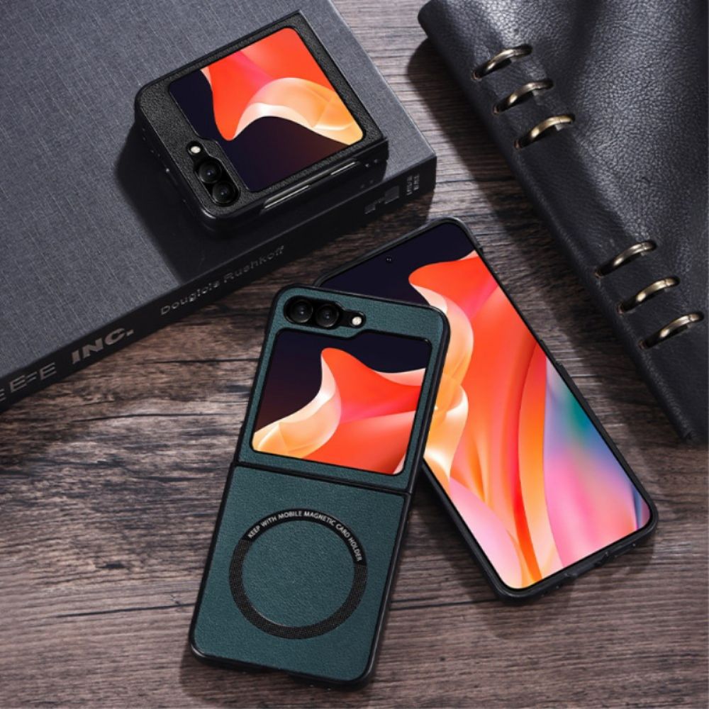 Hoesje Samsung Galaxy Z Flip 7 Fe Leerlook Magsafe-compatibel