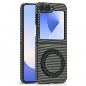Hoesje Samsung Galaxy Z Flip 7 Fe Magnetisch Met Koolstofvezel En Standaard