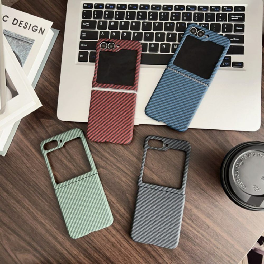 Hoesje Samsung Galaxy Z Flip 7 Fe Magnetische Koolstofvezeltextuur Bescherming Hoesje