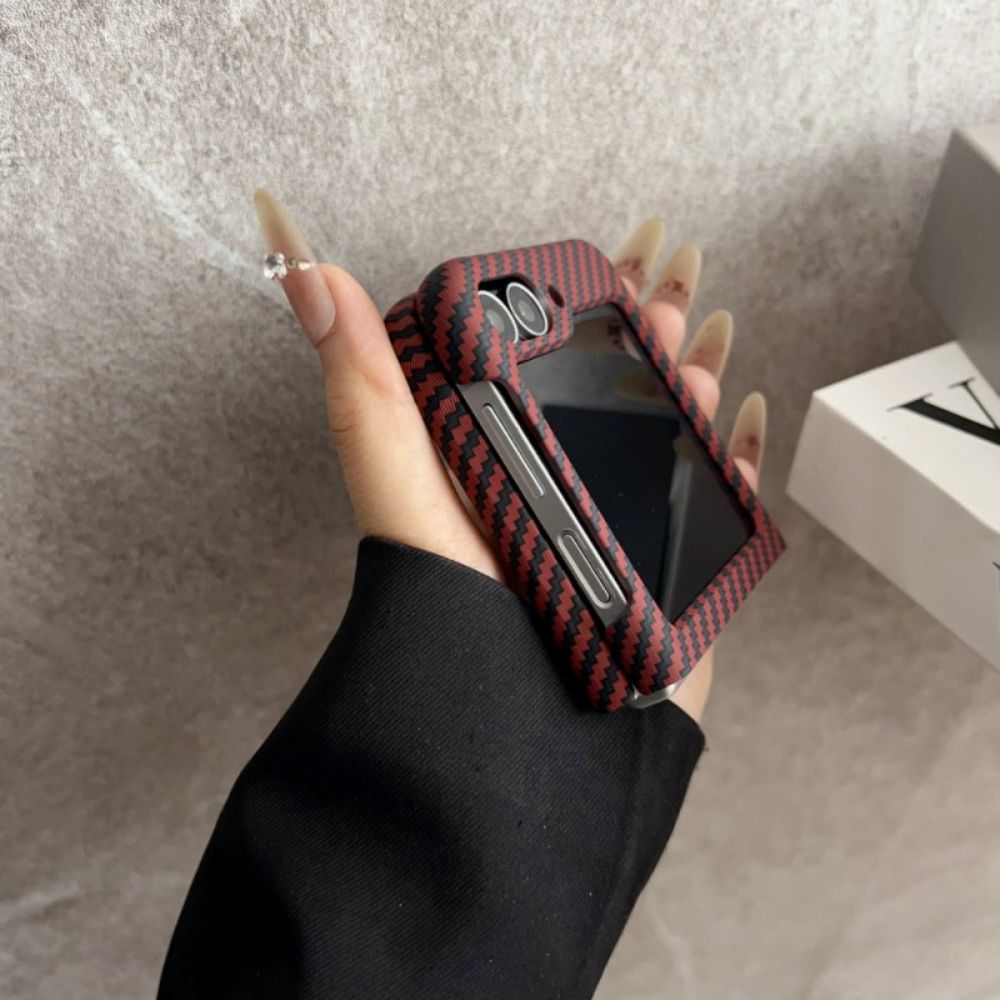 Hoesje Samsung Galaxy Z Flip 7 Fe Magnetische Koolstofvezeltextuur Bescherming Hoesje