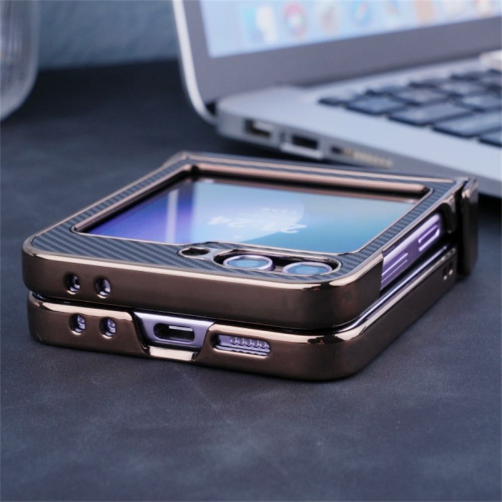 Hoesje Samsung Galaxy Z Flip 7 Fe Magnetische Koolstofvezeltextuur Bescherming Hoesje