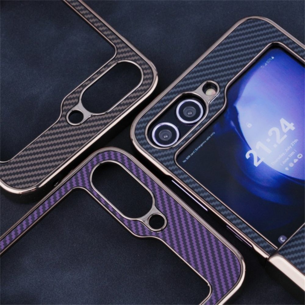 Hoesje Samsung Galaxy Z Flip 7 Fe Magnetische Koolstofvezeltextuur Bescherming Hoesje