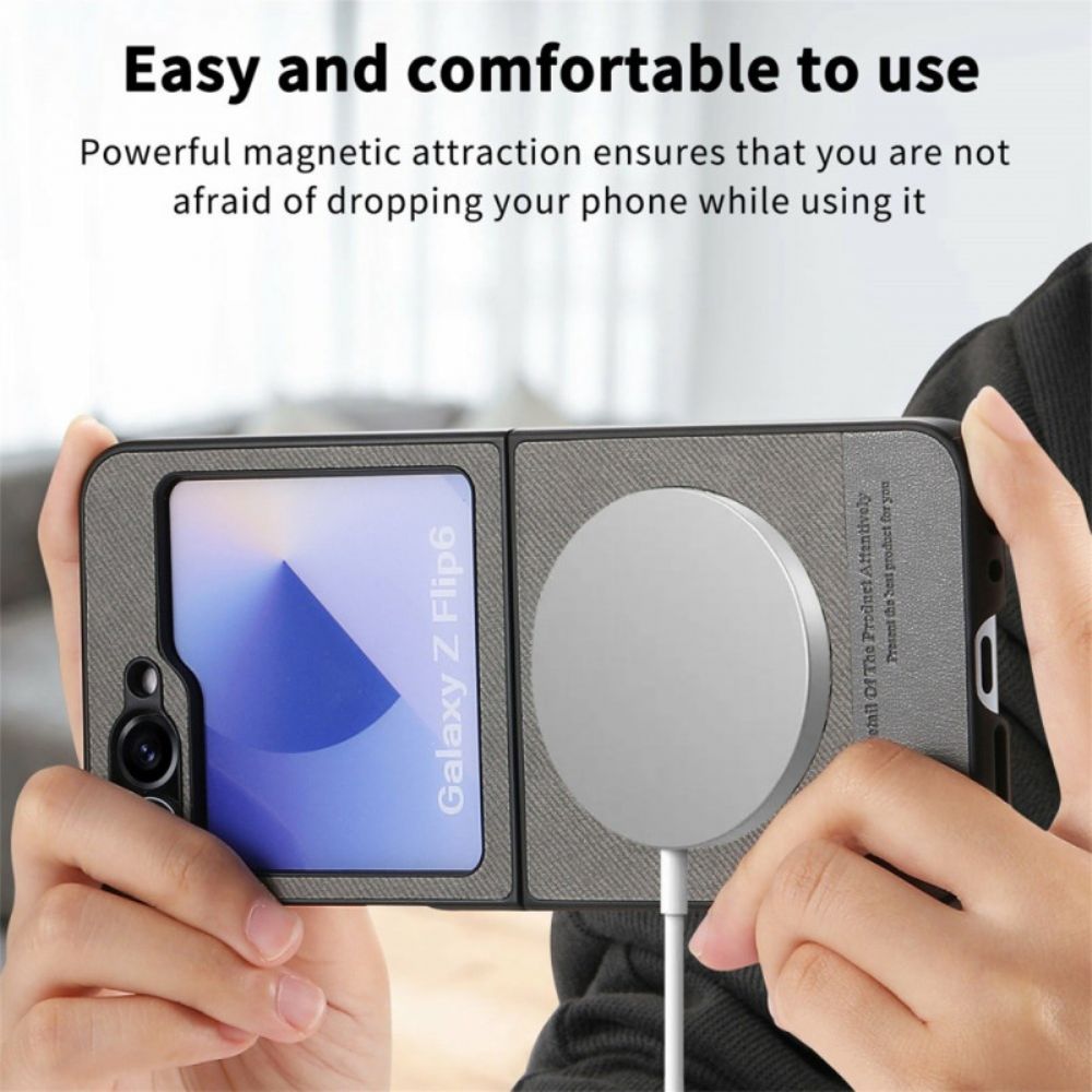 Hoesje Samsung Galaxy Z Flip 7 Fe Magsafe-compatibel Met Denimtextuur