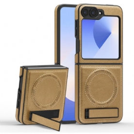 Hoesje Samsung Galaxy Z Flip 7 Fe Magsafe-compatibele Standaard Met Lederlook