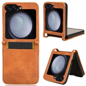 Hoesje Samsung Galaxy Z Flip 7 Fe Retro Leren Kaarthouder