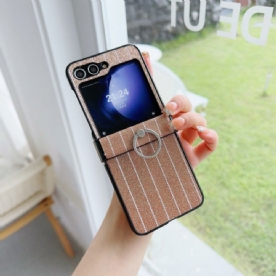 Hoesje Samsung Galaxy Z Flip 7 Fe Ring Met Streepjesdesign