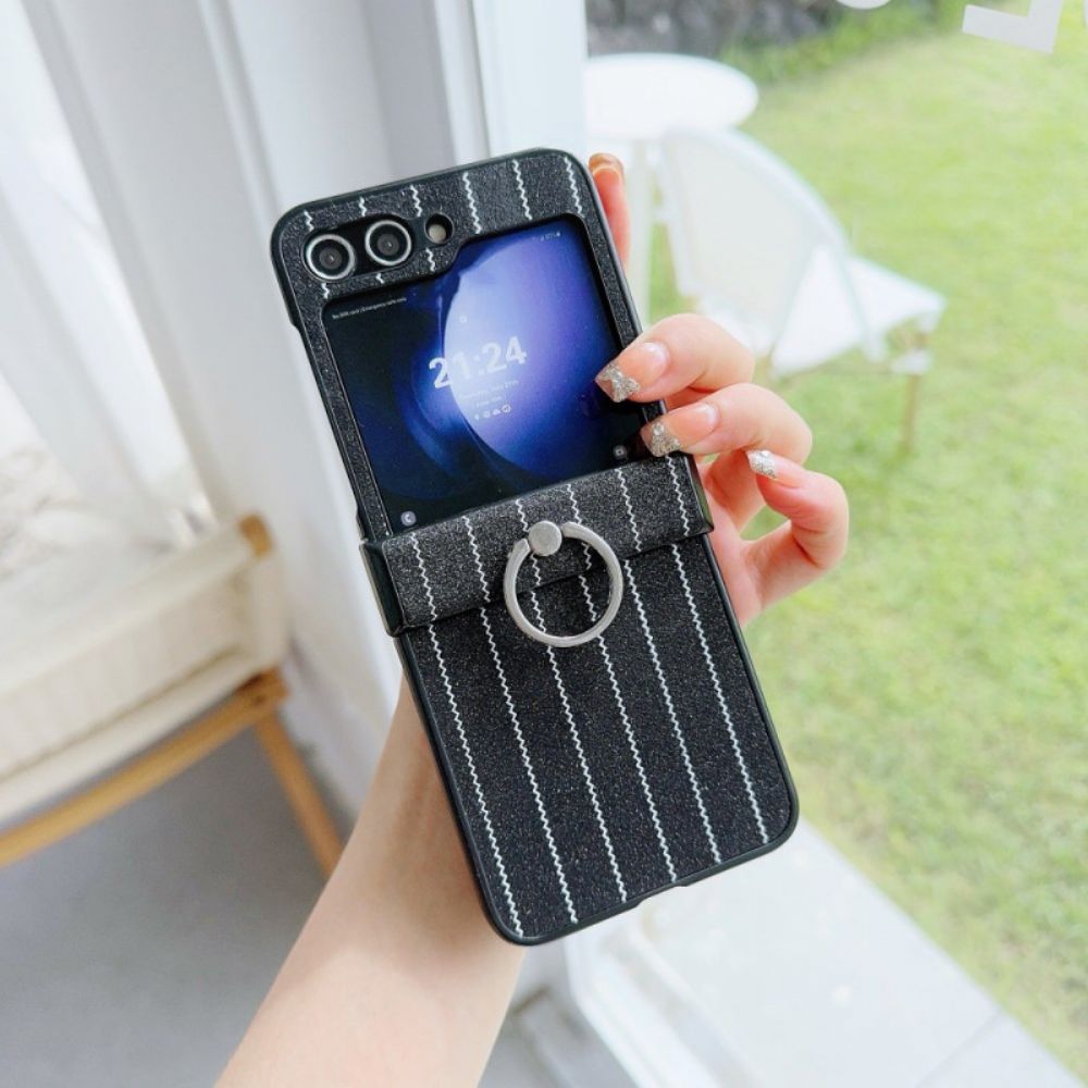 Hoesje Samsung Galaxy Z Flip 7 Fe Ring Met Streepjesdesign