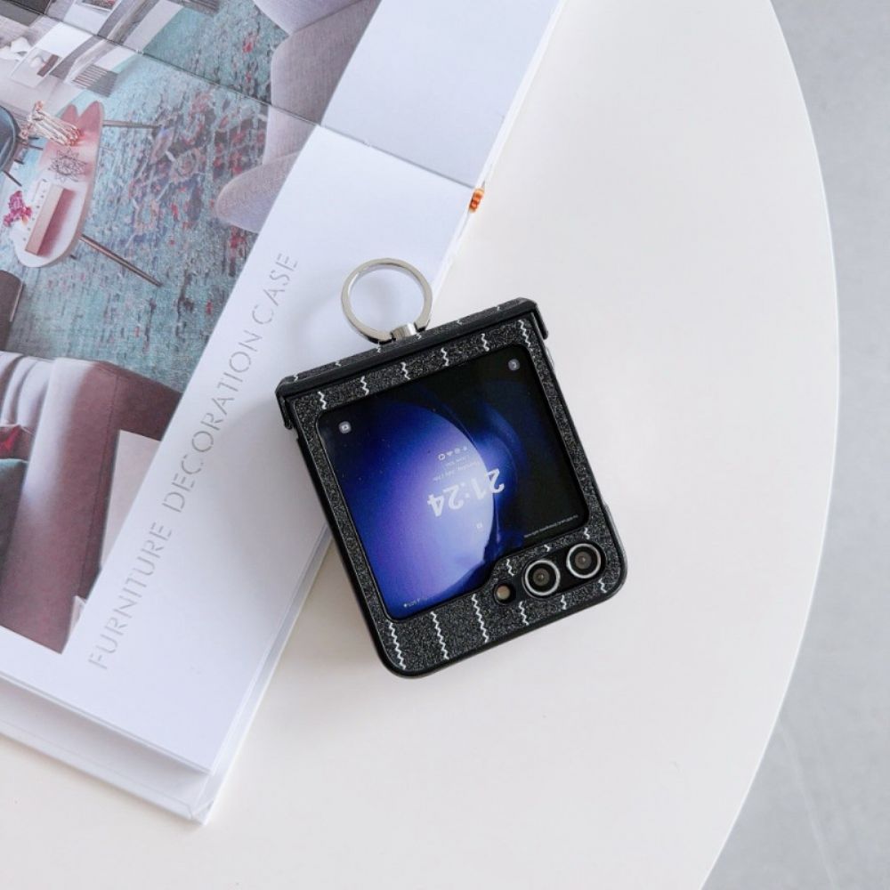 Hoesje Samsung Galaxy Z Flip 7 Fe Ring Met Streepjesdesign