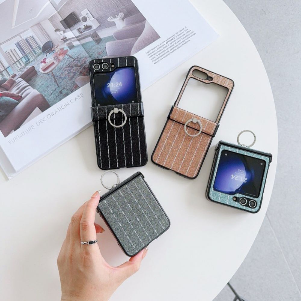 Hoesje Samsung Galaxy Z Flip 7 Fe Ring Met Streepjesdesign
