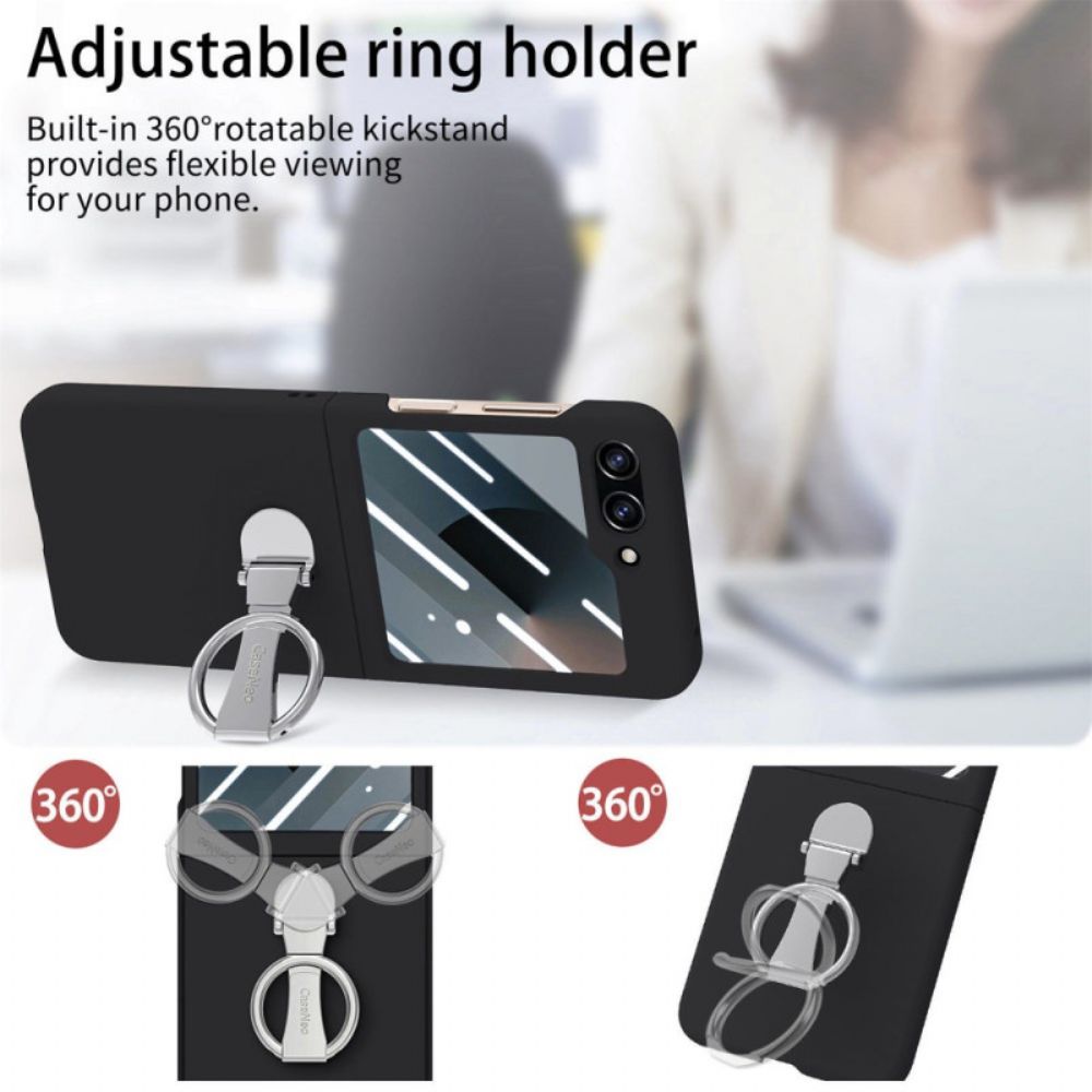 Hoesje Samsung Galaxy Z Flip 7 Fe Ringhouder En Schermbeschermer Voor De Achterkant Bescherming Hoesje