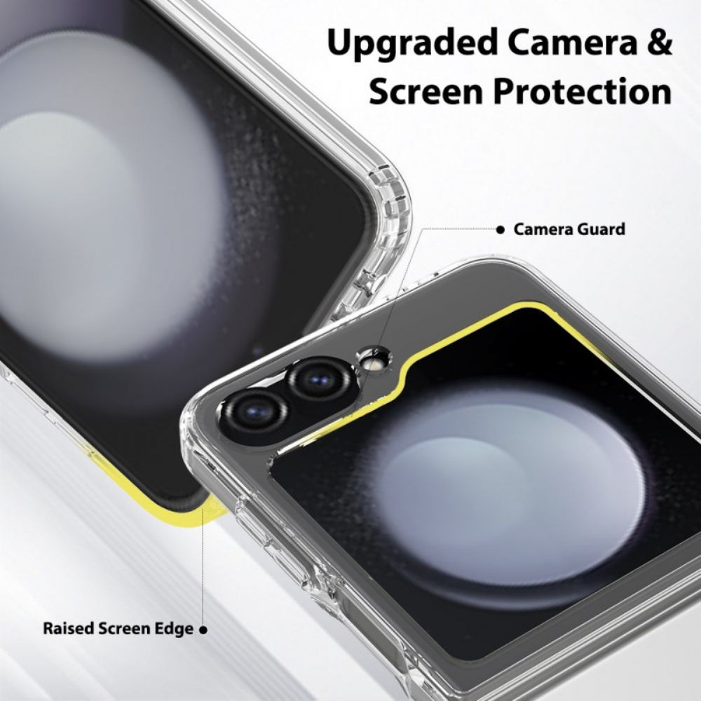 Hoesje Samsung Galaxy Z Flip 7 Fe Transparant Ontwerp Uit Één Stuk Bescherming Hoesje