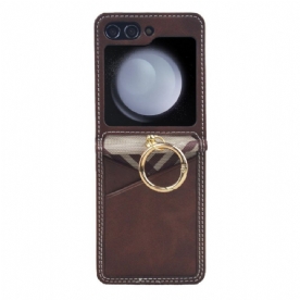 Hoesje Voor Samsung Galaxy Z Flip 7 Fe Kaarthouder En Metalen Ring