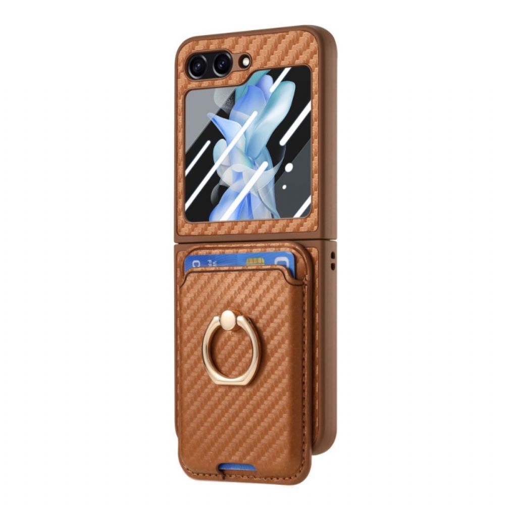 Hoesje Voor Samsung Galaxy Z Flip 7 Fe Kaarthouder Van Koolstofvezel