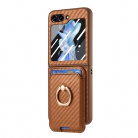 Hoesje Voor Samsung Galaxy Z Flip 7 Fe Kaarthouder Van Koolstofvezel