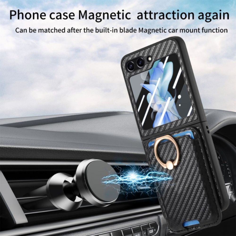 Hoesje Voor Samsung Galaxy Z Flip 7 Fe Kaarthouder Van Koolstofvezel