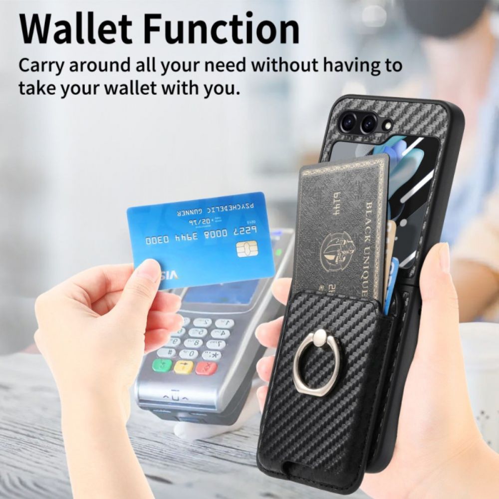 Hoesje Voor Samsung Galaxy Z Flip 7 Fe Kaarthouder Van Koolstofvezel