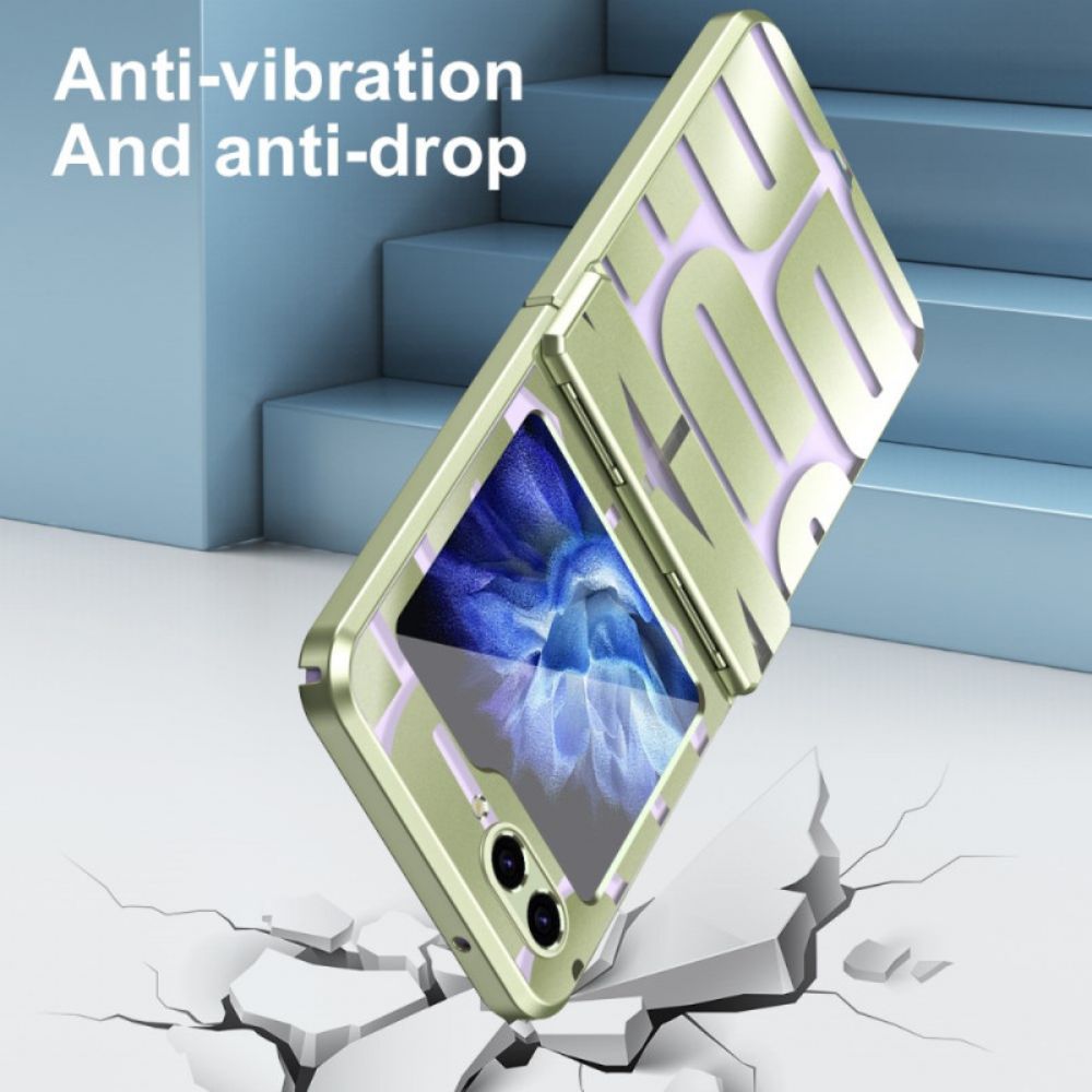 Hoesje Voor Samsung Galaxy Z Flip 7 Fe Letters Met Gehard Glazen Folie