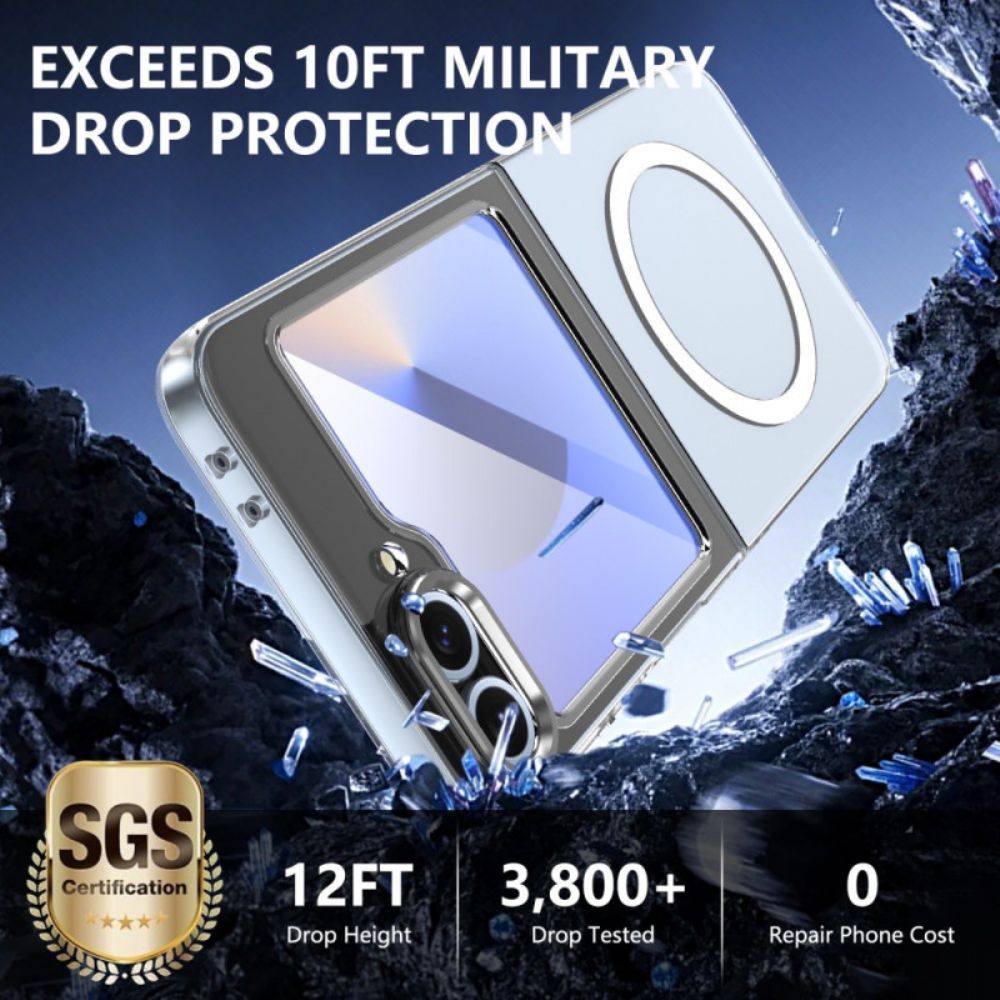Hoesje Voor Samsung Galaxy Z Flip 7 Fe Magsafe-compatibel Doorschijnend Met Schermbeschermer