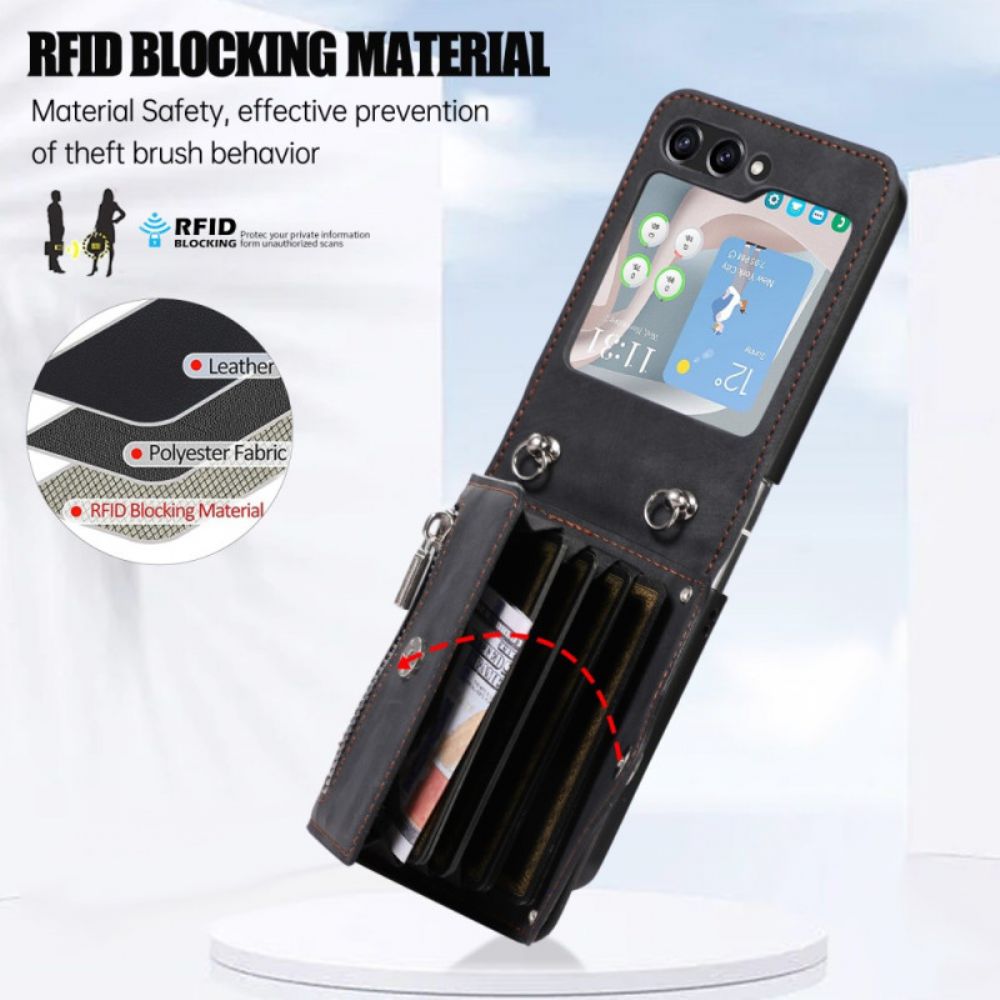 Hoesje Voor Samsung Galaxy Z Flip 7 Fe Portemonnee En Schouderband