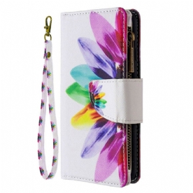 Leren Hoesje voor Honor 9X Lite Bloemzak Met Rits