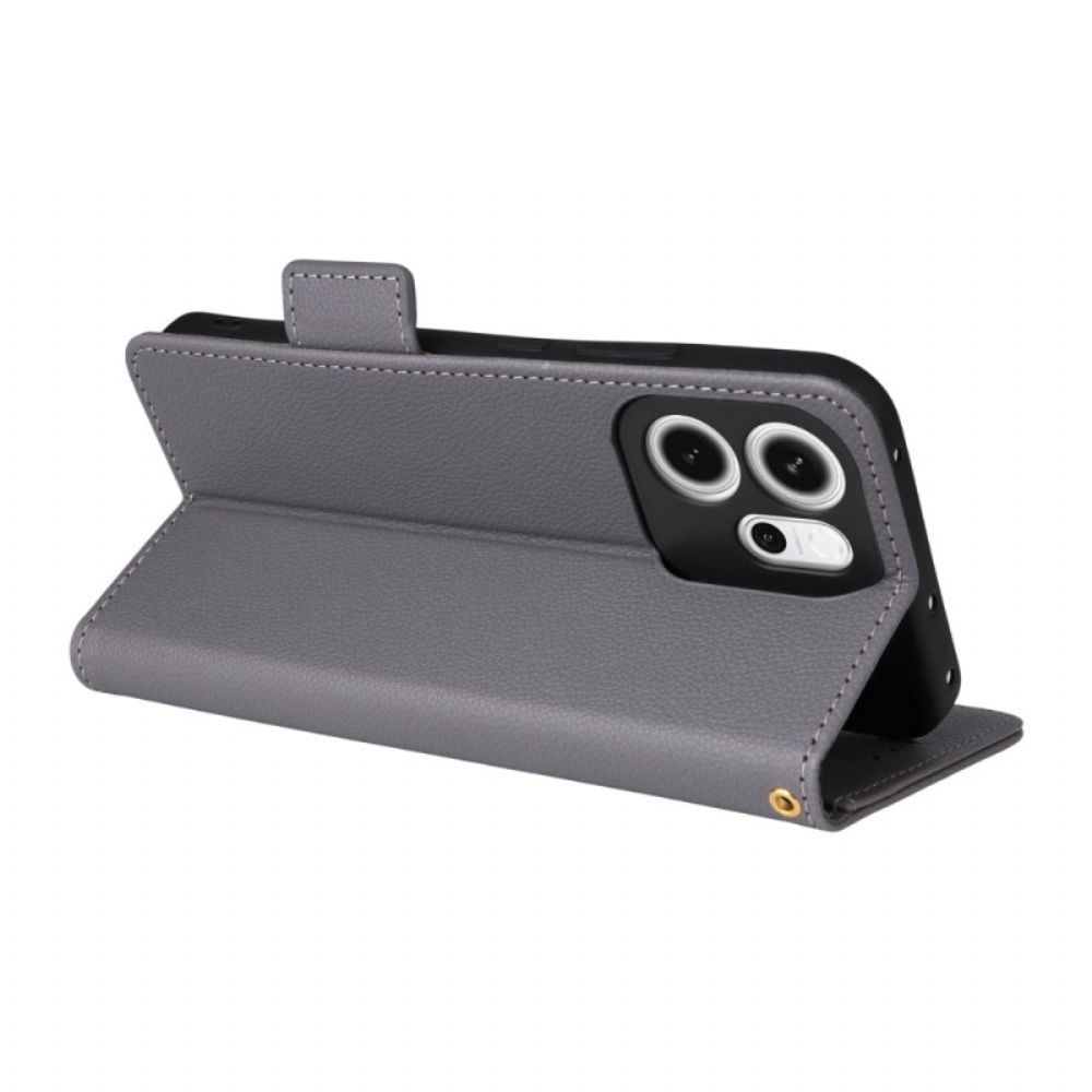 Flip Case Leren Oppo Reno 14f 5g Draagkoord Van Imitatieleer