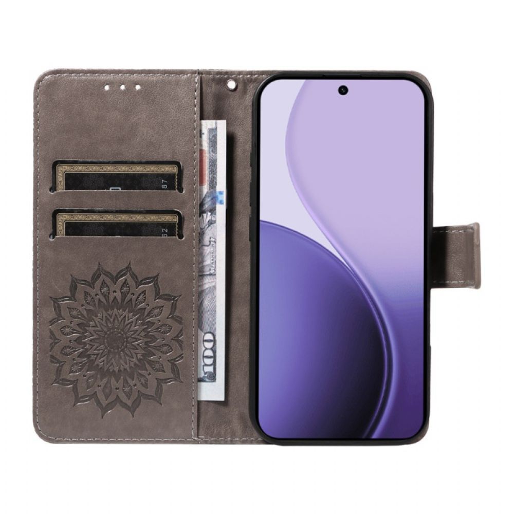 Flip Case Leren Oppo Reno 14f 5g Opvallende Mandala