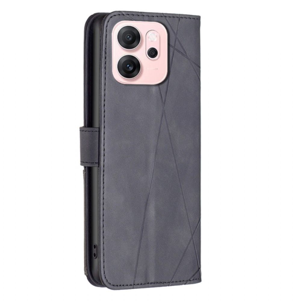 Folio-hoesje Oppo Reno 14f 5g Telefoonhoesje Geometrische Binfen-kleur