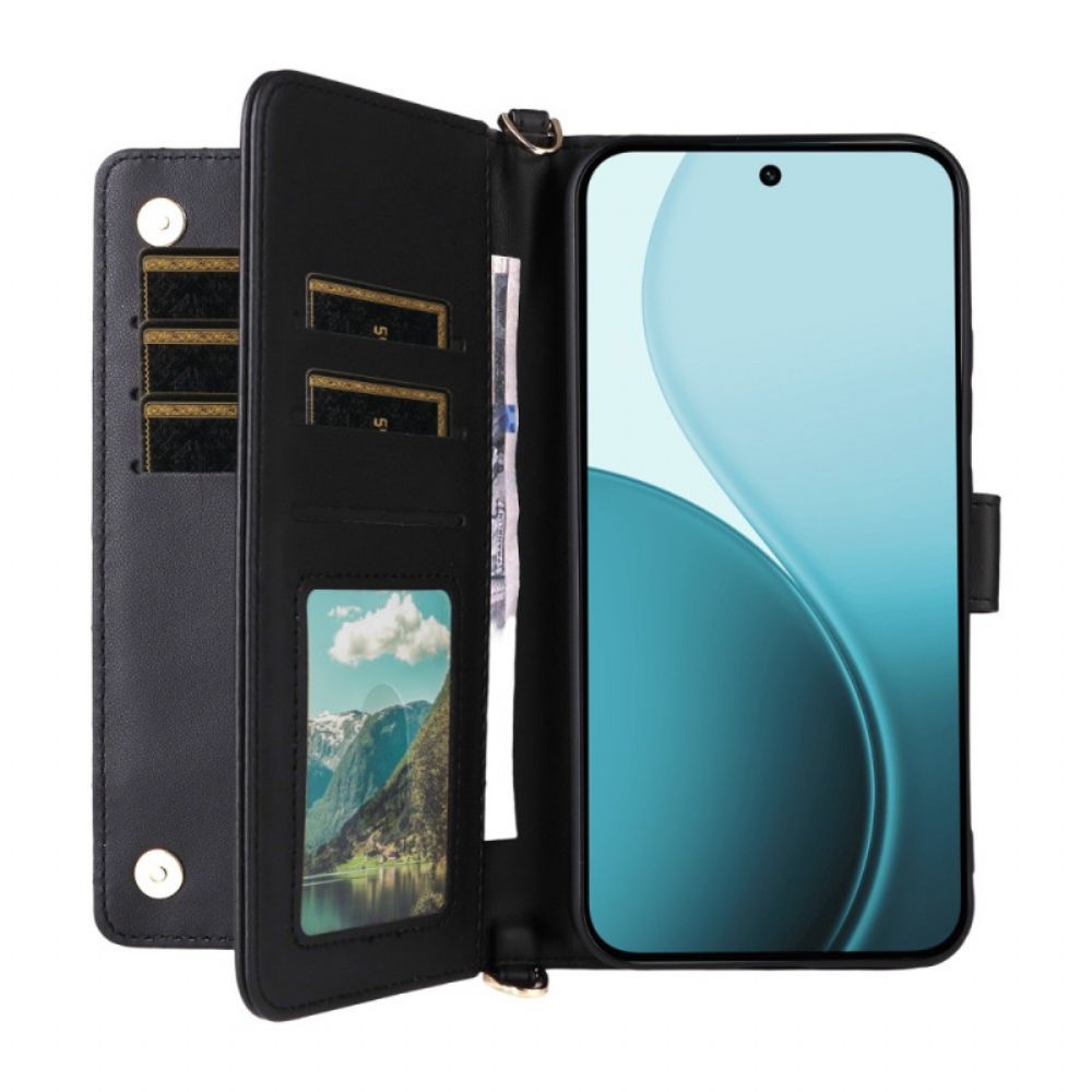 Folio-hoesje Oppo Reno 14f 5g Telefoonhoesje Premium Design Met Schouderband En Draagkoord