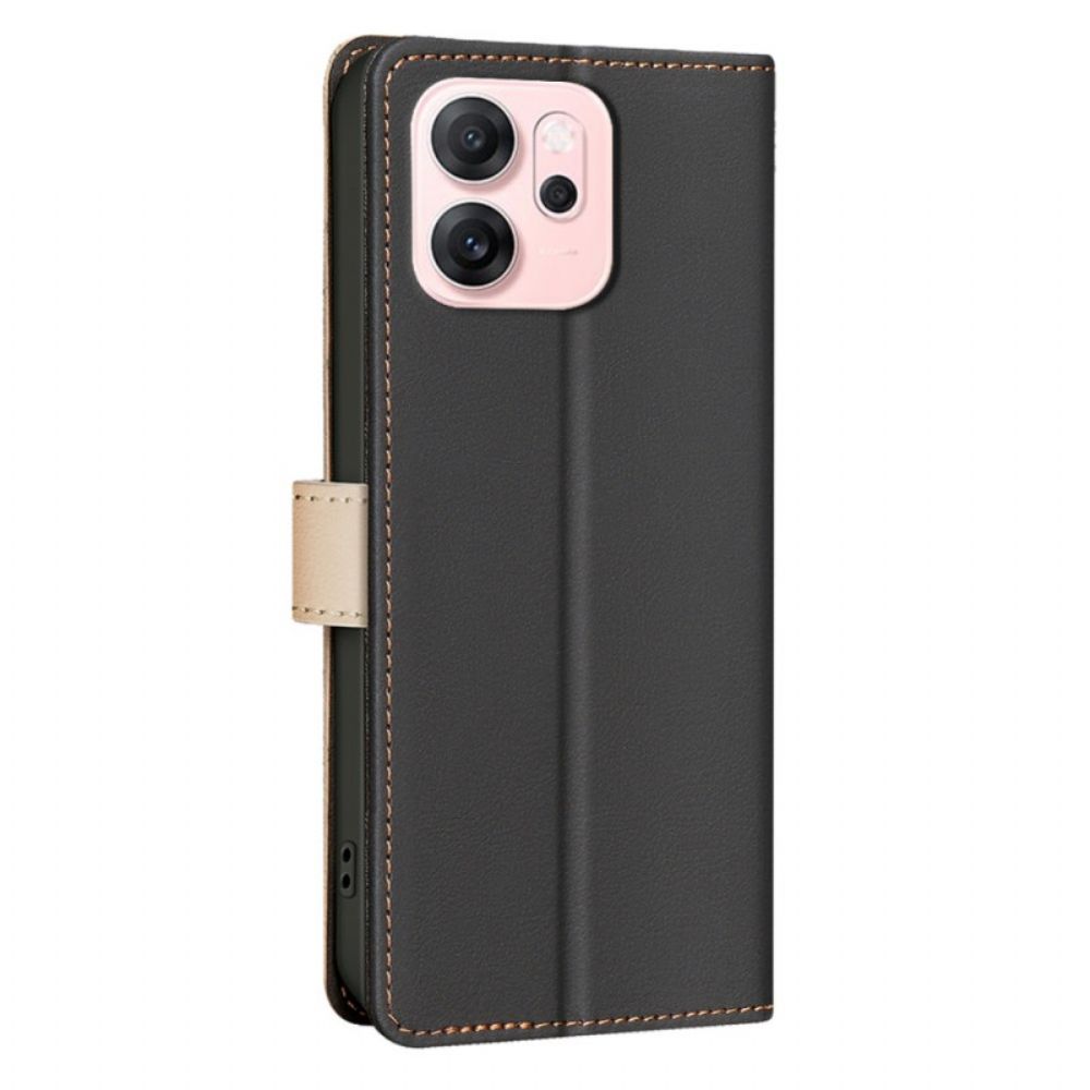 Folio-hoesje Oppo Reno 14f 5g Telefoonhoesje Tweekleurige Binfen-kleur