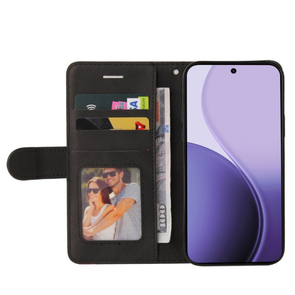 Folio-hoesje Oppo Reno 14f 5g Telefoonhoesje Tweekleurige Golvende Lijn