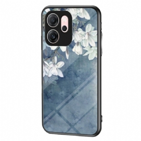 Hoesje Oppo Reno 14f 5g Bloemenpatroon Gehard Glas