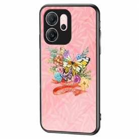 Hoesje Voor Oppo Reno 14f 5g Vlinder Gehard Glas