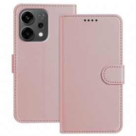 Leren Hoesje Oppo Reno 14f 5g Stiksels Bescherming Hoesje