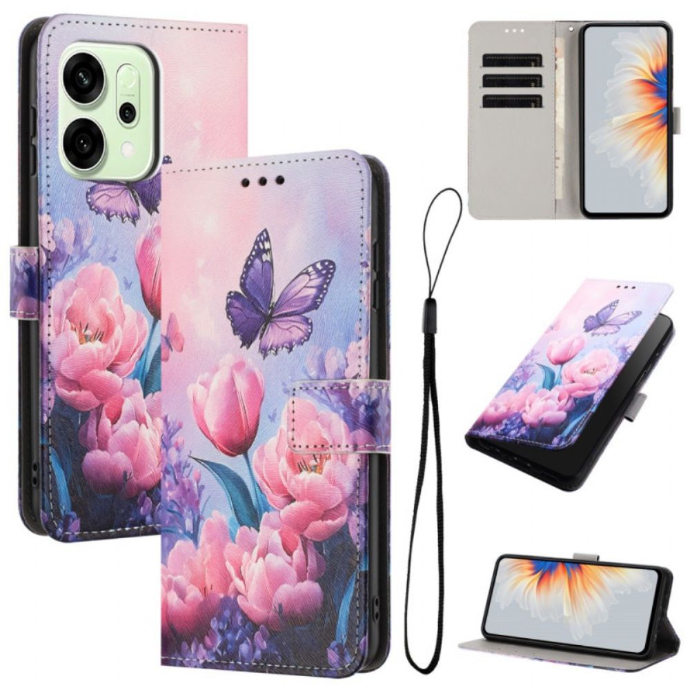 Leren Hoesje Voor Oppo Reno 14f 5g Floralie