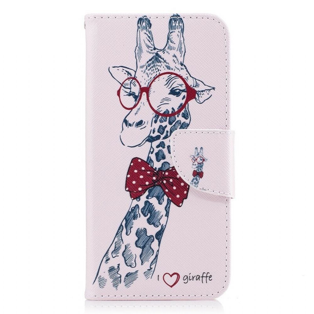 Flip Case voor Samsung Galaxy J3 2017 Slimme Giraf