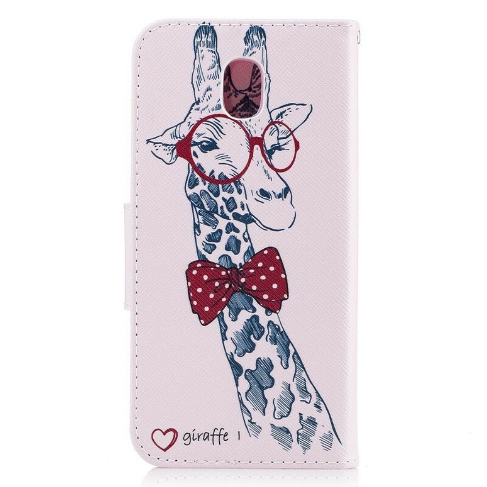 Flip Case voor Samsung Galaxy J3 2017 Slimme Giraf