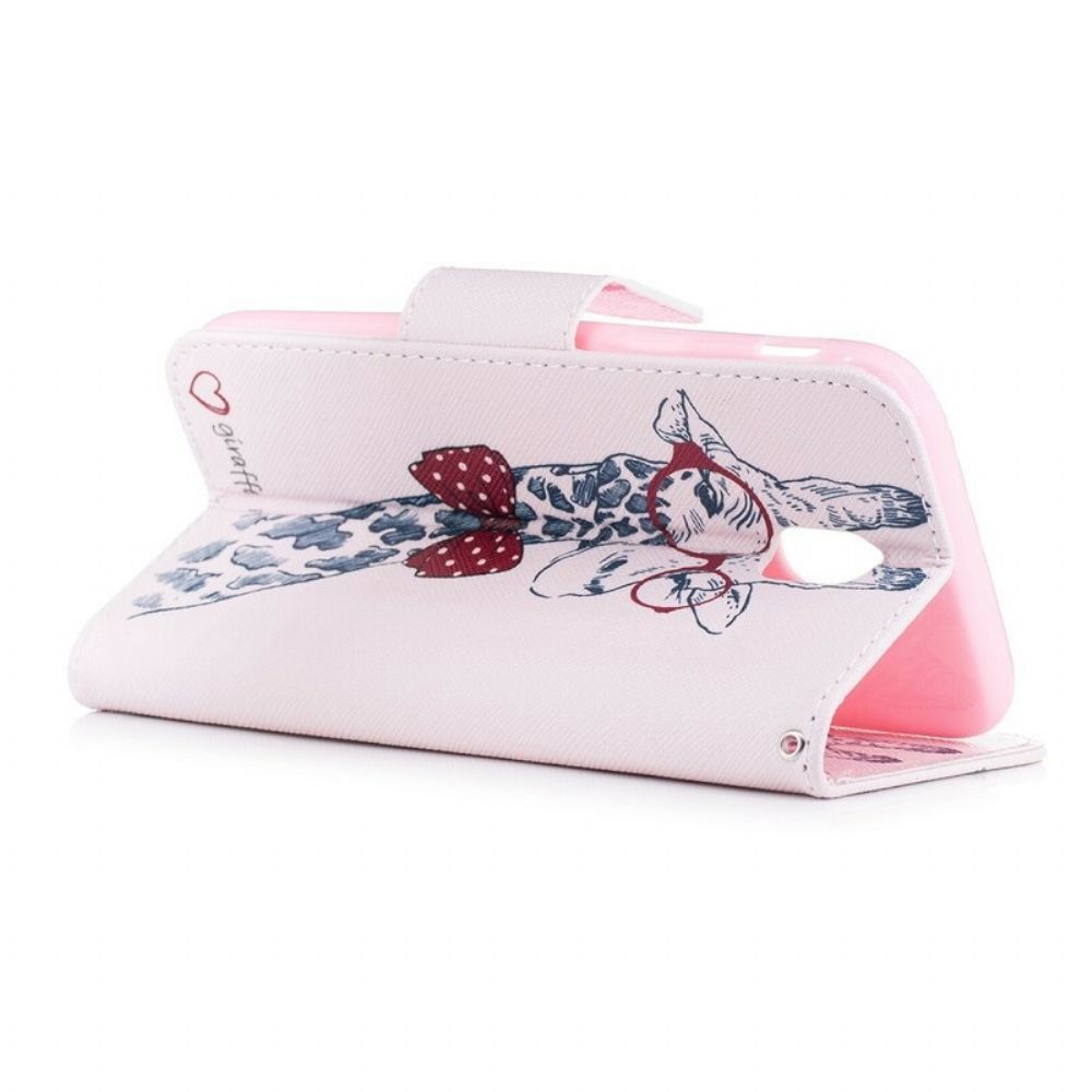 Flip Case voor Samsung Galaxy J3 2017 Slimme Giraf