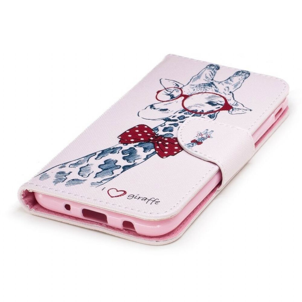 Flip Case voor Samsung Galaxy J3 2017 Slimme Giraf