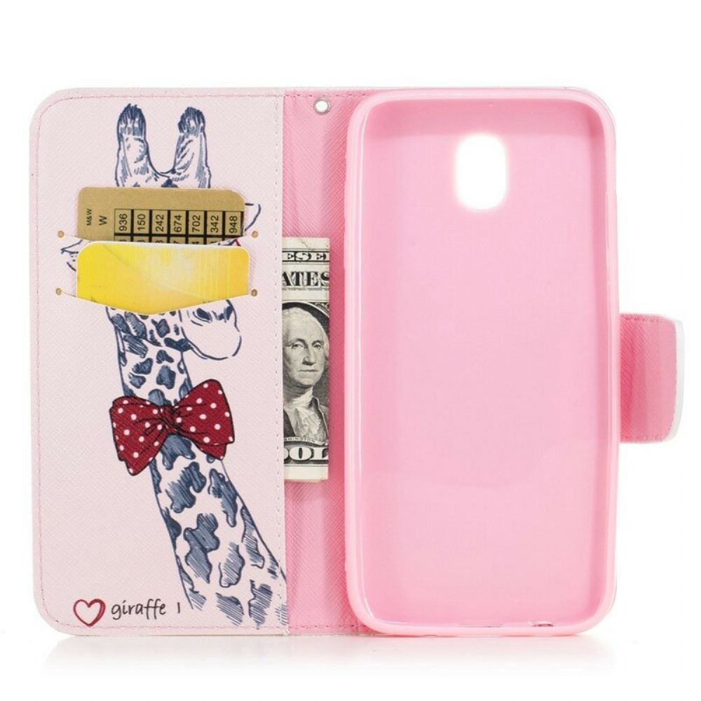 Flip Case voor Samsung Galaxy J3 2017 Slimme Giraf