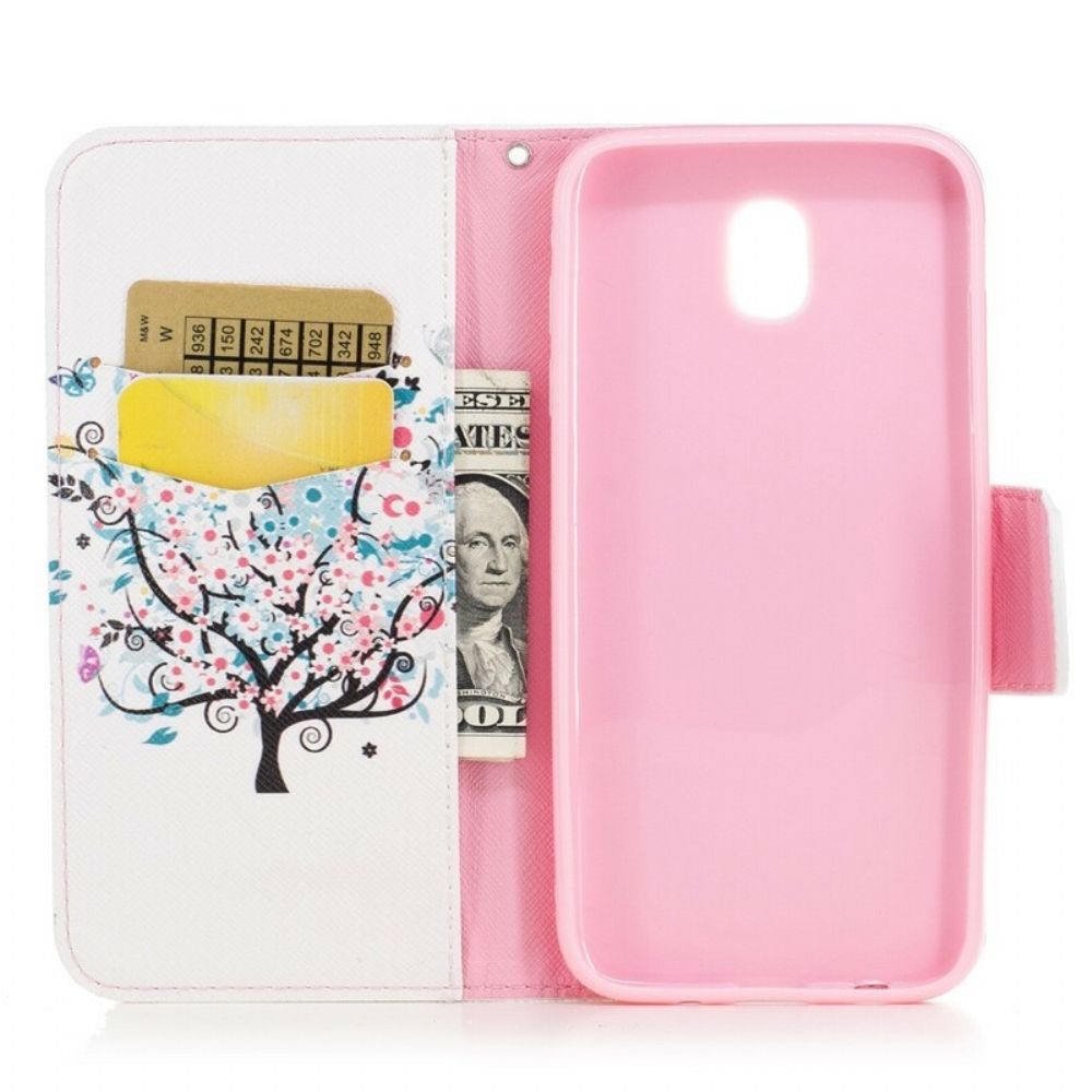 Leren Hoesje voor Samsung Galaxy J3 2017 Bloemrijke Boom